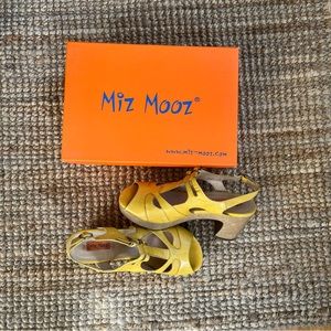 Miz Mooz Celine Block Heel Sandals Yellow